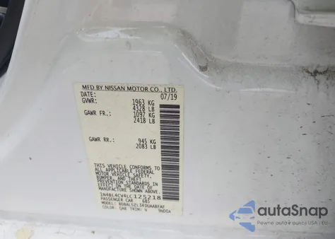 2020 Nissan Altima Sr Fwd from USA, damaged, VIN 1N4BL4CV4LC125218